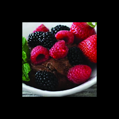 Fresh Berries with Avocado Chocolate Mousse