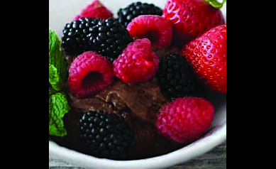 Fresh Berries with Avocado Chocolate Mousse