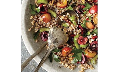 Farro, Cherry and Walnut Salad