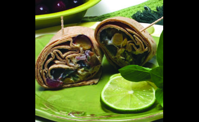 Herbed Chickpea Wraps with Grapes