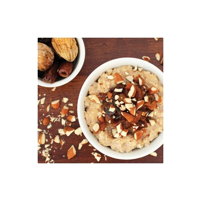 Whole Grain Cooked Cereal with Dried Fruit Compote