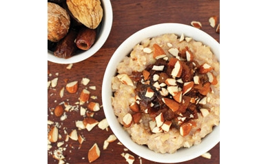 Whole Grain Cooked Cereal with Dried Fruit Compote