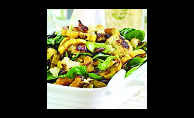 Roasted Cauliflower & Delicata Squash with Baby Spinach