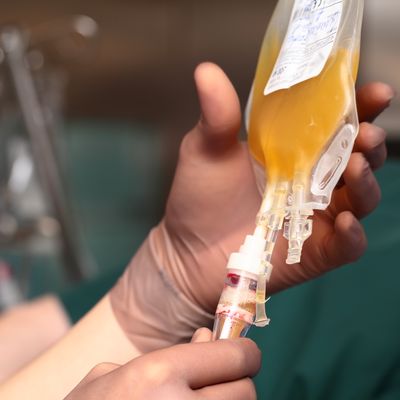 Transfusion of human plasma.