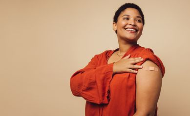Woman getting vaccinated
