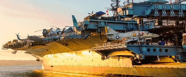 USS Midway Sunset Reflection2