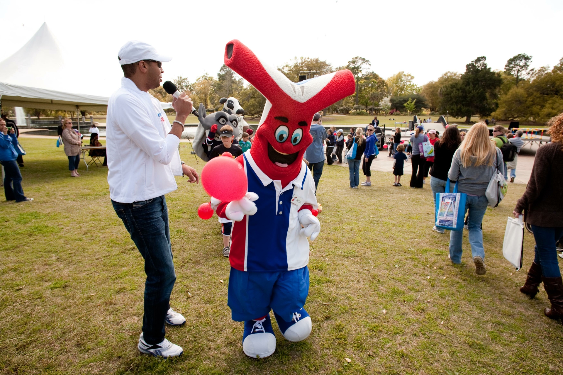 "Fun Ship" Freddy leads Charleston's largest conga line.