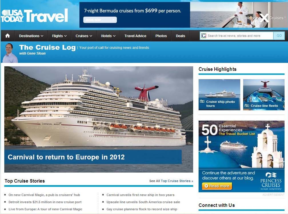 Gene Sloan/USA Today – www.cruises.usatoday.com (Twitter @cruiselog)