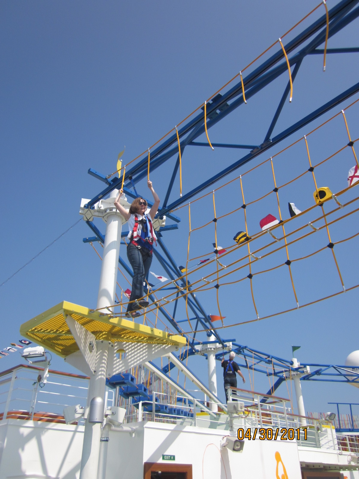Carnival Magic Godmother Lindsey Wilkerson Tries Out the Ropes Course