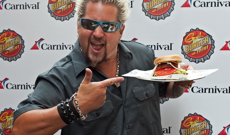 Guy Fieri shows off burger created for Carnival Cruise Lines in New York