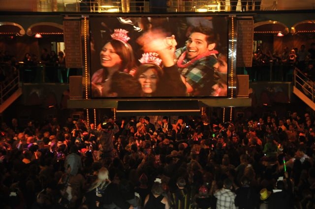 Guests on the Carnival Splendor start the countdown to the New Year.