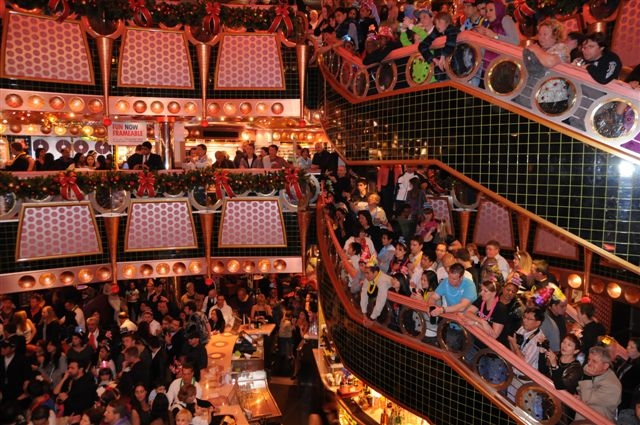 Guests on the Carnival Splendor also gathered in the atrium for the countdown.