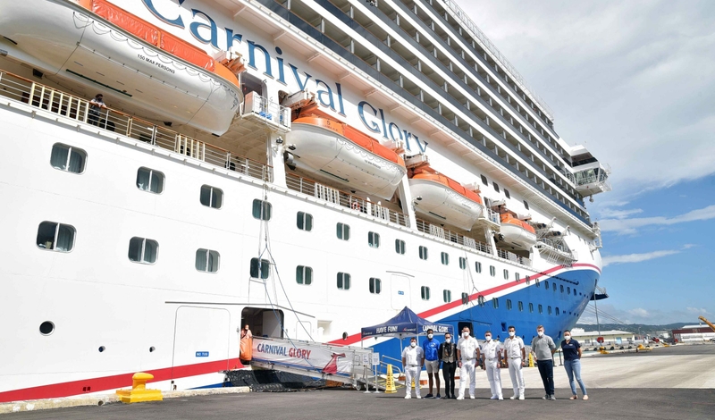 Carnival Glory arrived in Montego Bay, Jamaica, today, for the first time since the industry-wide pause in operations.
