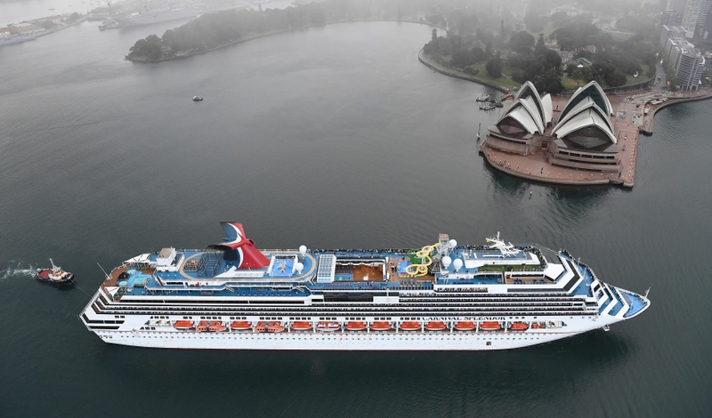 Carnival Splendor Sails Near Sydney Opera House