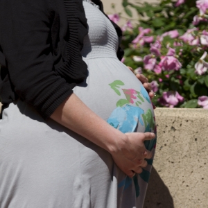 Pregnant woman close up