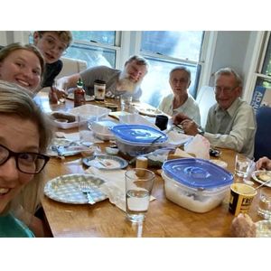 Multigeneration family dinner