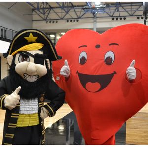Southwestern University and American Heart Association mascots