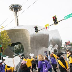 Walkers on the route at the 2023 Puget Sound Heart and Stroke Walk in Seattle