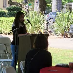 Heather Freligh, cardiac arrest survivor, speaking about how CPR saved her life and the importance of Assembly Bill 2887