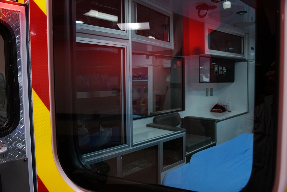 View through ambulance window
