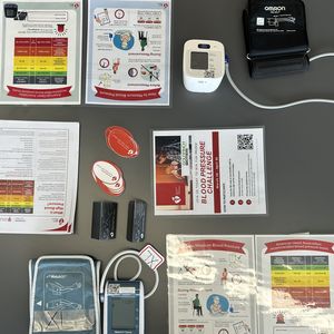 Hard Hats with Heart educational materials on display