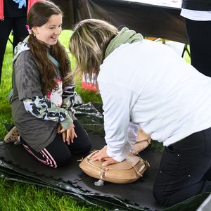 Adult performing CPR